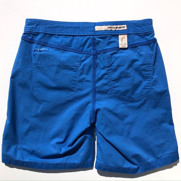 DKNY Jeans Shorts Size 4 Cobalt Blue Roll Tab Chino Cotton Blend Five Pocket - Picture 9 of 14